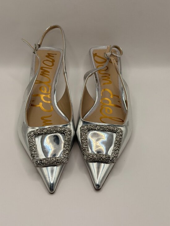 Sam Edelman Shoes - Sam Edelman Womens Kammie Silver Pointy Toe Slingback Pump Heel Sz 8